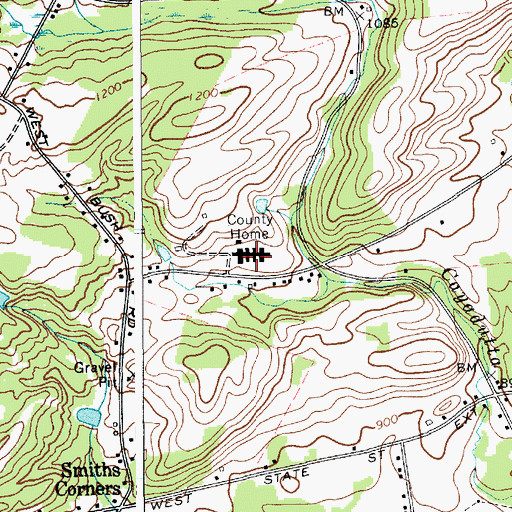 Topographic Map of Fulton County Residential Health Care Facility, NY