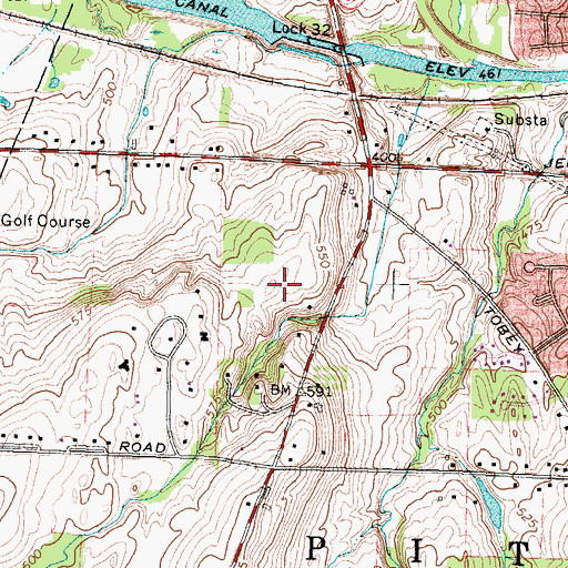 Topographic Map of Glenmere at Cloverwood, NY