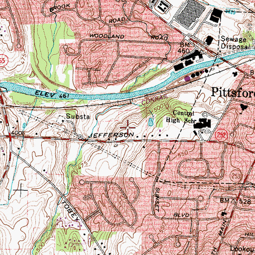 Topographic Map of Heather Heights of Pittsford, NY