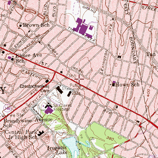 Topographic Map of Heritage Home for Women Assisted Living Center, NY
