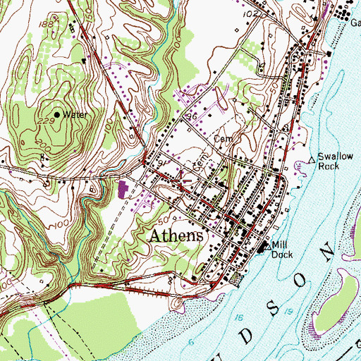Topographic Map of Home Sweet Home of Athens, NY