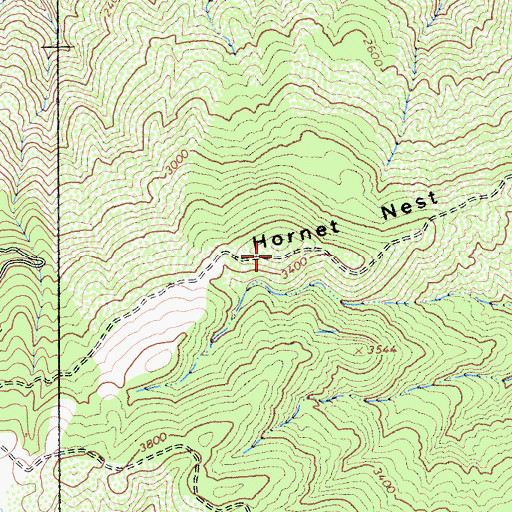 Topographic Map of Hornet Nest Ridge, CA