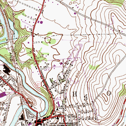 Topographic Map of Hoosick Falls Health Center, NY