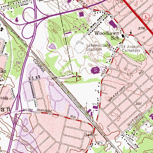 Topographic Map of Kingsway Manor Assisted Living Center, NY
