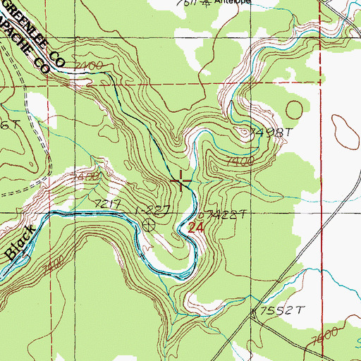 Topographic Map of Beaver Creek, AZ