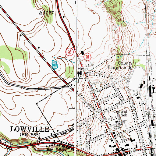 Topographic Map of Lewis County General Hospital Residential Health Care Facility, NY