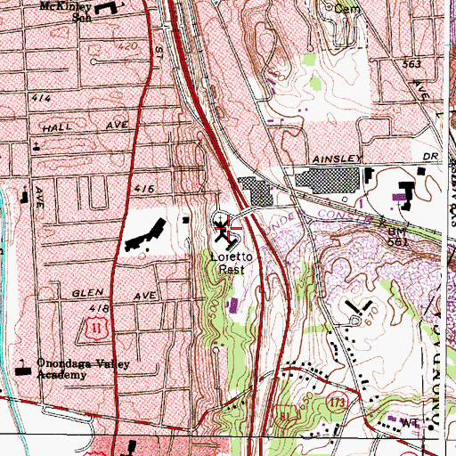 Topographic Map of Loretto Health and Rehabilitation Center, NY