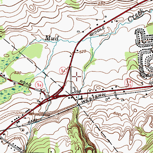 Topographic Map of Meadows at Middle Settlement, NY