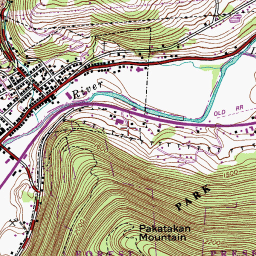 Topographic Map of Mountainside Residential Care Center, NY