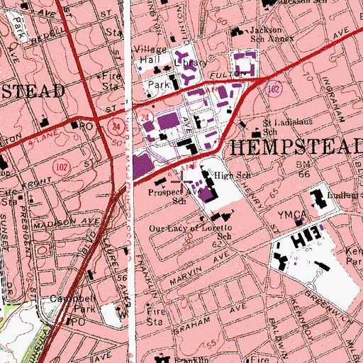 Topographic Map of Nassau Extended Care Facility, NY