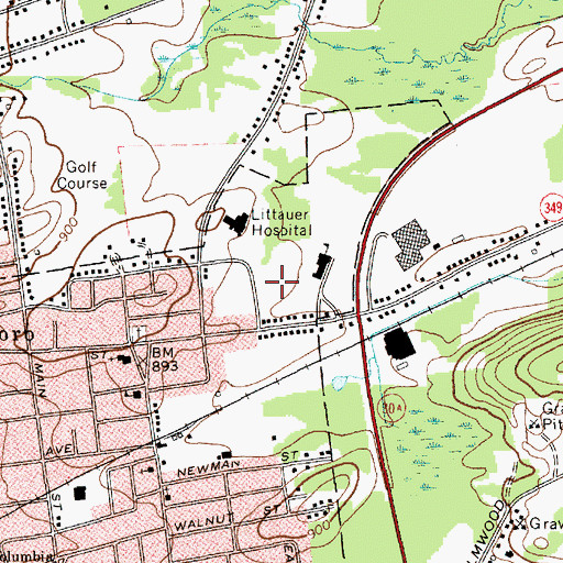 Topographic Map of Nathan Littauer Hospital Nursing Home, NY