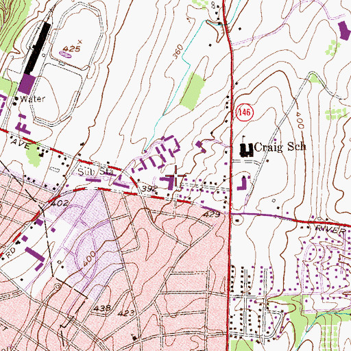 Topographic Map of Northwoods Rehabilitation and Extended Care Facility at Hilltop, NY
