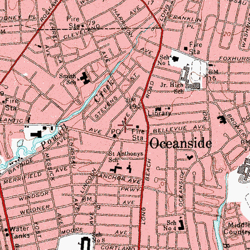 Topographic Map of Oceanside Care Center, NY