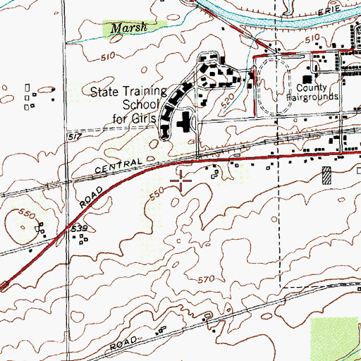 Topographic Map of Orleans County Nursing Home, NY