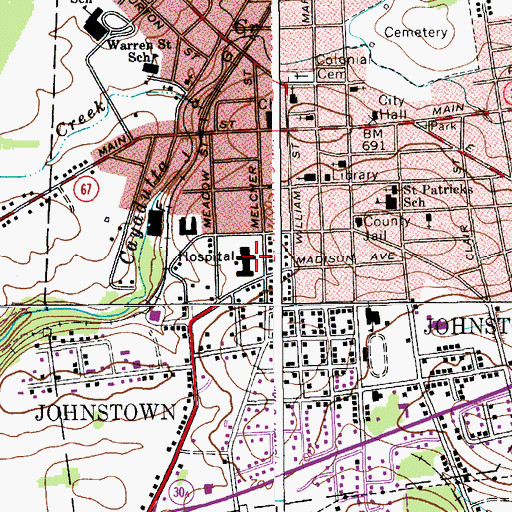 Topographic Map of Pineview Commons Home for Adults, NY
