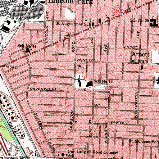 Topographic Map of Rochester Presbyterian Home, NY