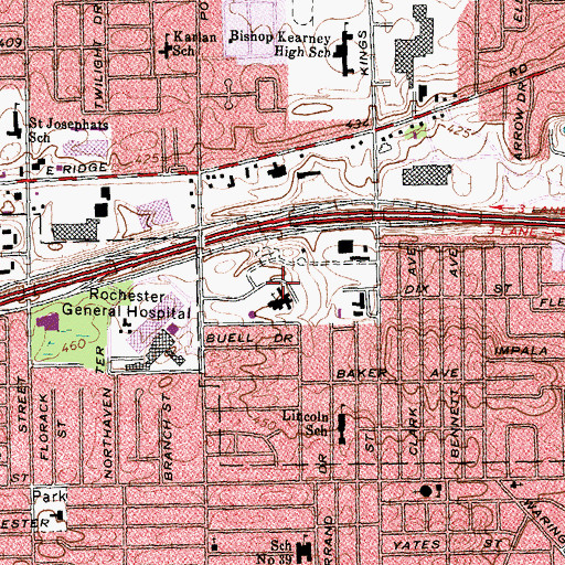 Topographic Map of Saint Anns Community Nursing Home, NY