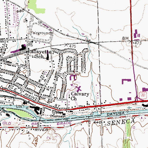 Topographic Map of Seneca Nursing and Rehabilitation Center, NY