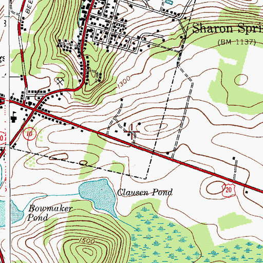 Topographic Map of Sharon Springs Manor Adult Home, NY