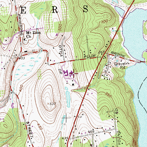 Topographic Map of Somers Manor Nursing Home, NY
