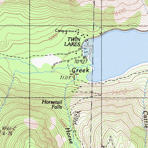 Topographic Map of Horse Creek, CA