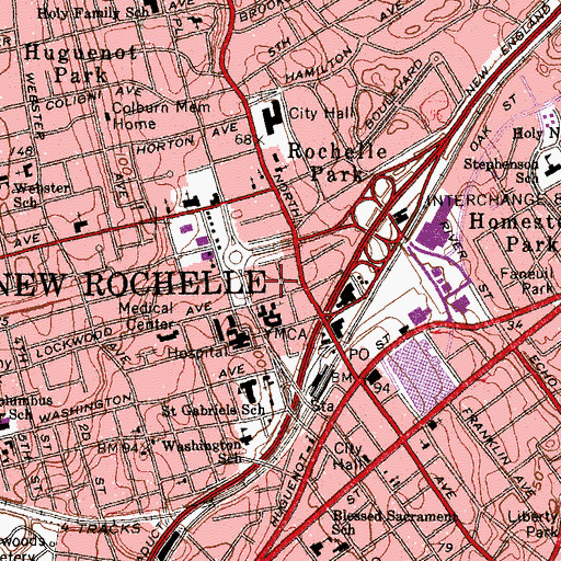 Topographic Map of Sutton Park Center for Nursing and Rehabilitation, NY