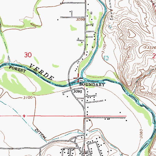 Topographic Map of Beaver Creek, AZ