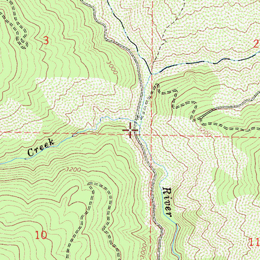 Topographic Map of Horse Creek, CA