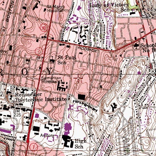 Topographic Map of Terrace at Eddy Memorial, NY