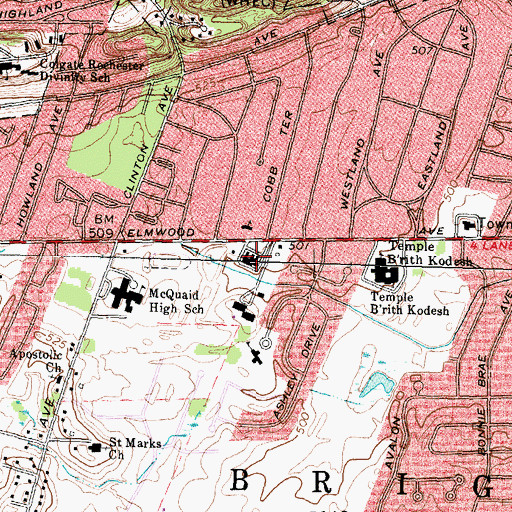 Topographic Map of The Brightonian, NY