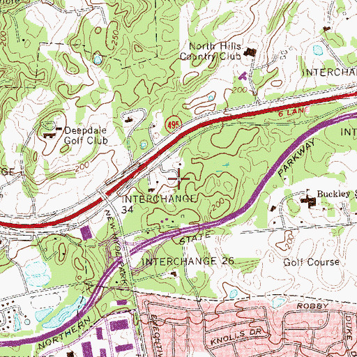 Topographic Map of The Bristal at North Hills Assisted Living Facility, NY
