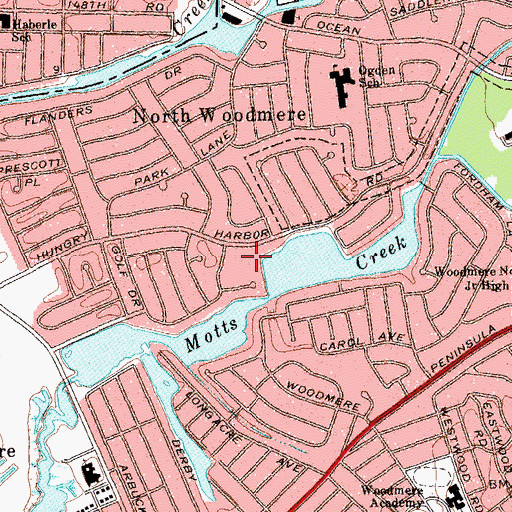 Topographic Map of The Bristal at North Woodmere Assisted Living Facility, NY