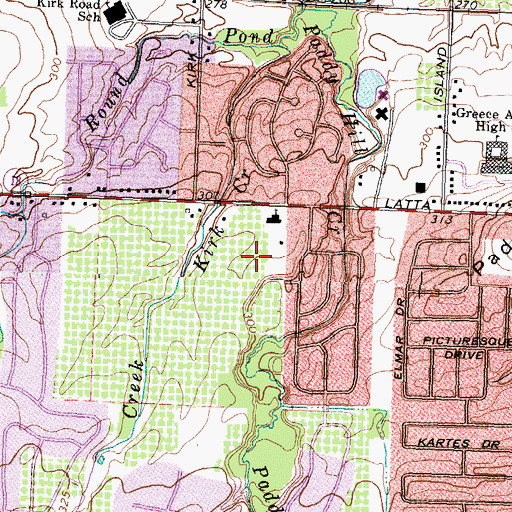 Topographic Map of The Crossings at Greece, NY
