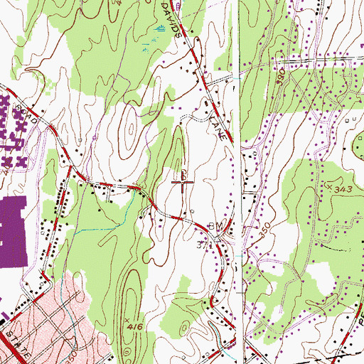 Topographic Map of The Terrace at Glen Eddy Assisted Living Center, NY