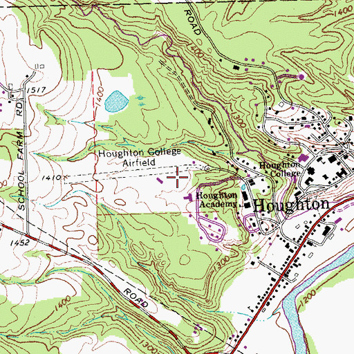 Topographic Map of The Waters of Houghton, NY
