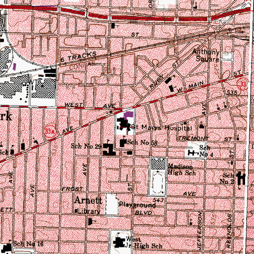 Topographic Map of Unity Living Center, NY