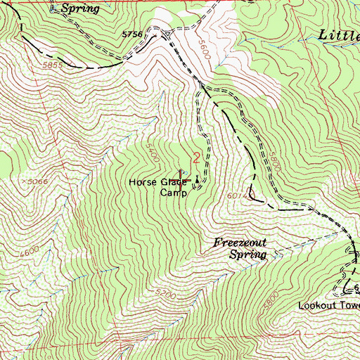 Topographic Map of Horse Glade Camp, CA