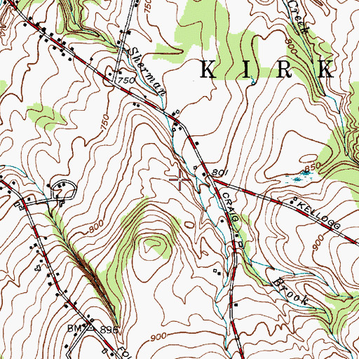 Topographic Map of Villas of Sherman Brook Assisted Living Center, NY