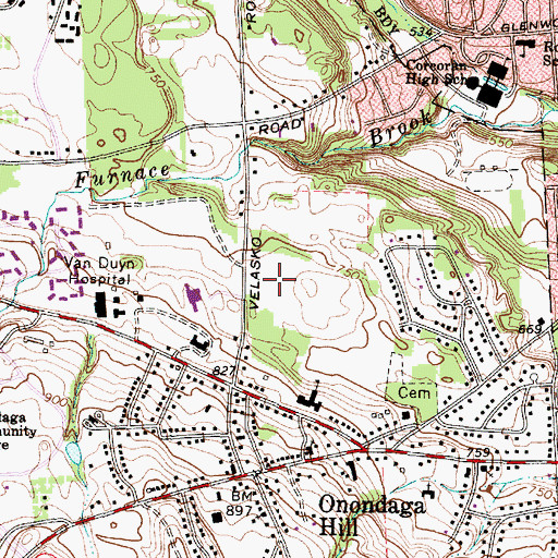 Topographic Map of Villas of Summerfield at Brookdale Senior Living Facility, NY