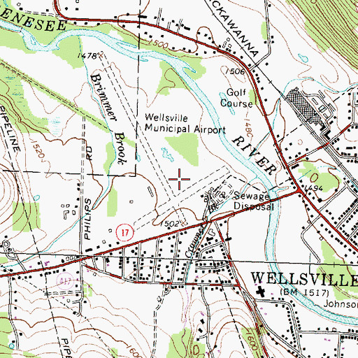 Topographic Map of Wellsville Manor Care Center, NY