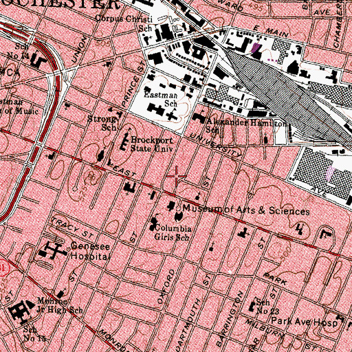 Topographic Map of Wesley Gardens Nursing Home, NY