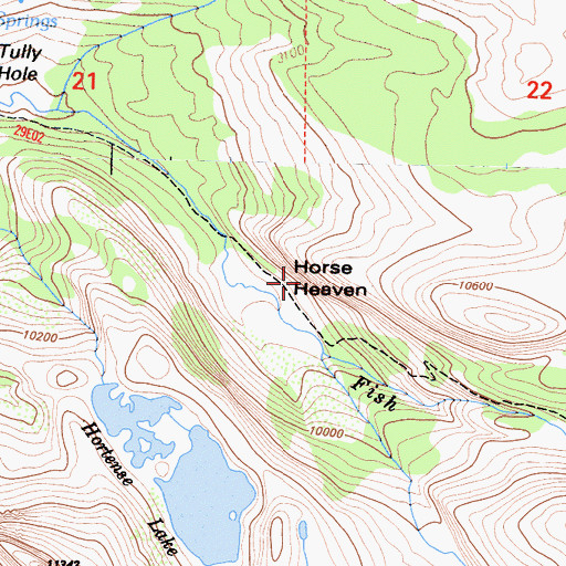 Topographic Map of Horse Heaven, CA