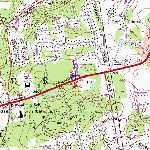Topographic Map of Woodbury Nursing Home, NY
