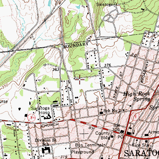 Topographic Map of Woodlawn Commons Assisted Living Center, NY