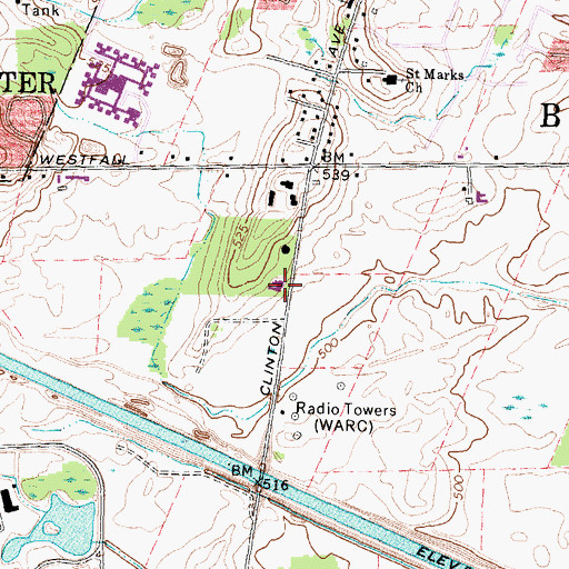 Topographic Map of Woodside Manor Nursing Home, NY