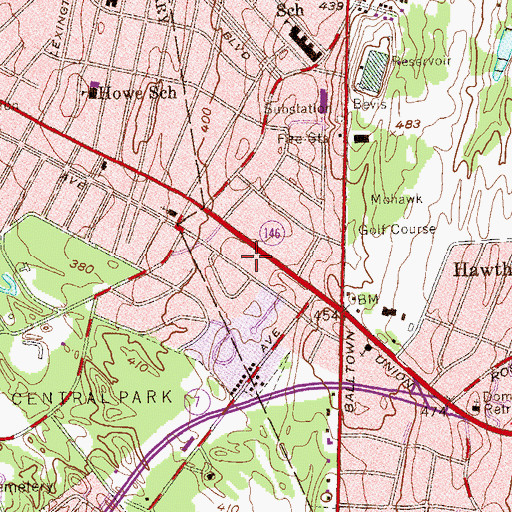 Topographic Map of Wynwood of Niskayuna Assisted Living Center, NY