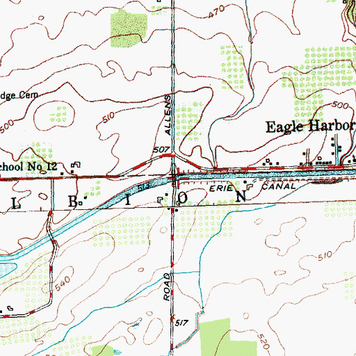 Topographic Map of Allens Bridge, NY