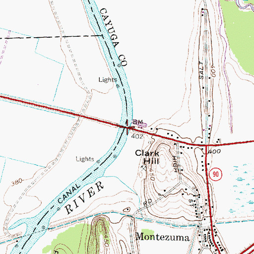 Topographic Map of Barge Canal Bridge, NY
