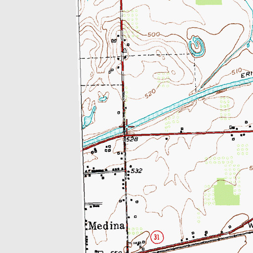 Topographic Map of Bates Road Bridge, NY
