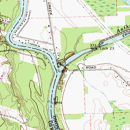 Topographic Map of Black Creek Road Bridge, NY